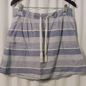 GAP Linen Blend Striped Blue and White Women's Mini Skirt Size M